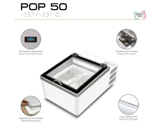 Vetrina POP 50 per gelati da banco -18/-23°.